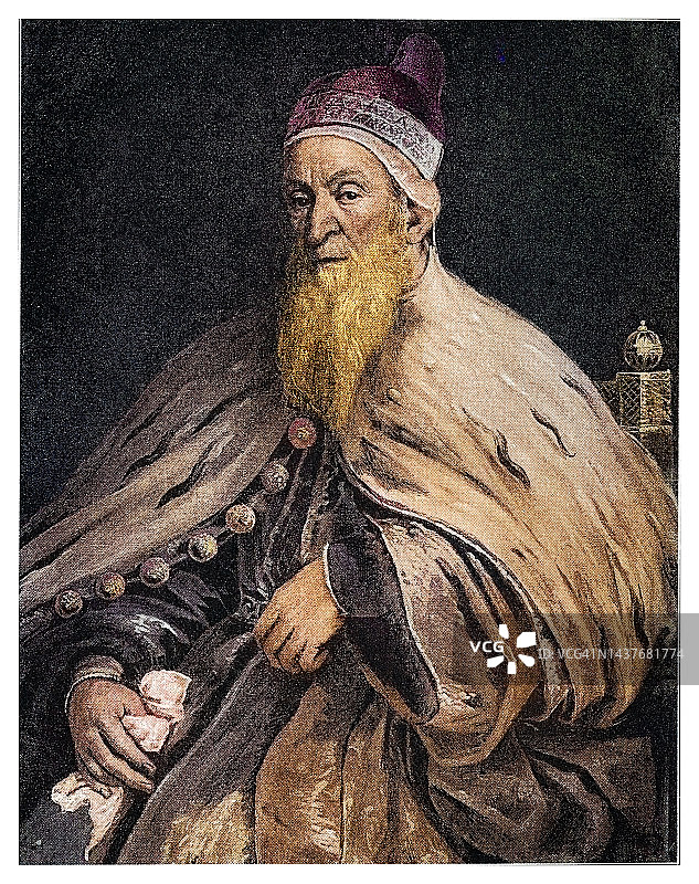 威尼斯第87任总督尼科洛·达·蓬特肖像图片素材