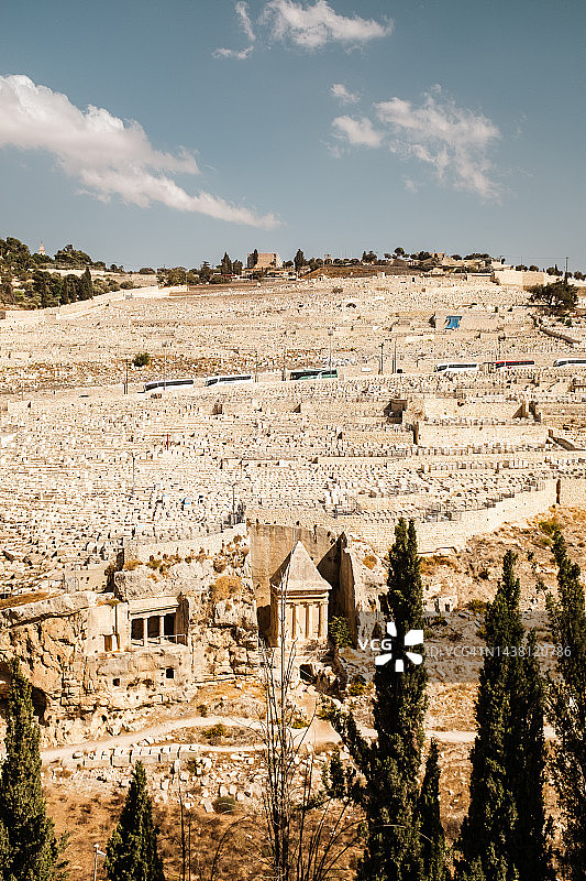 耶路撒冷城市景观中的橄榄山图片素材