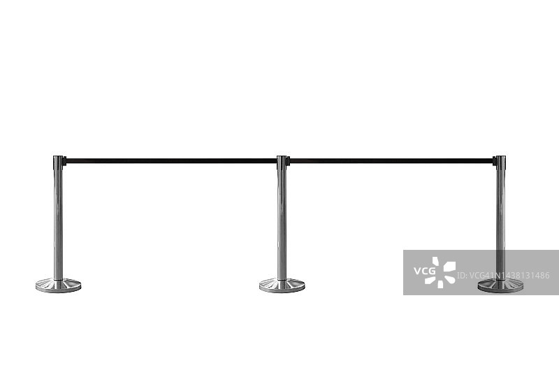 白色背景上的天鹅绒绳，带裁剪路径图片素材