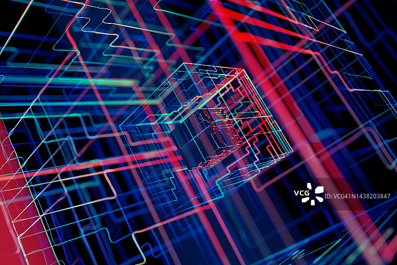 网络结构数据立方体图片素材