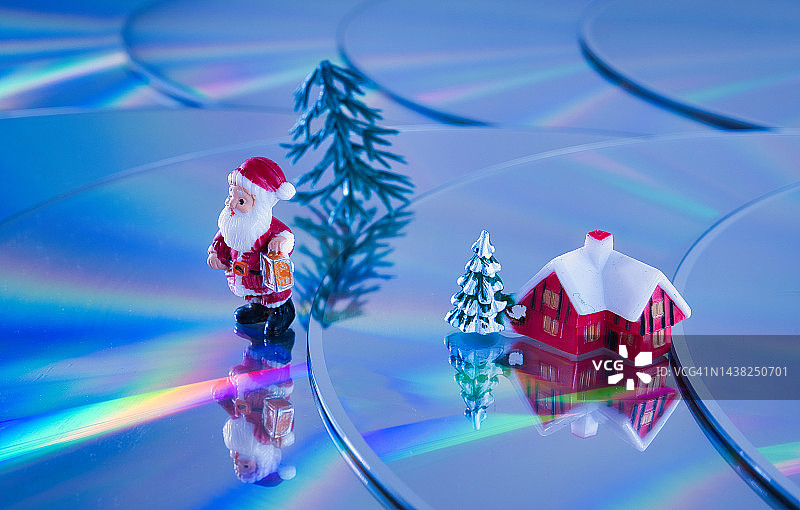 与圣诞老人的圣诞场景图片素材