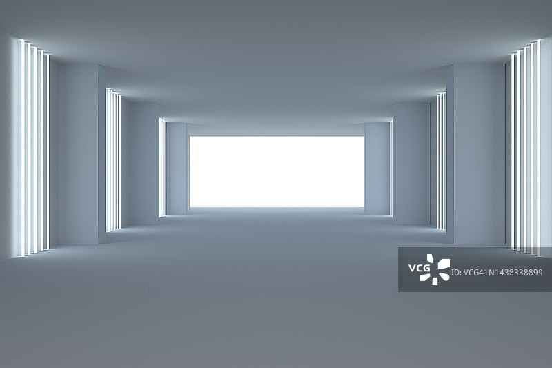 3D渲染的虚拟建筑空间图片素材