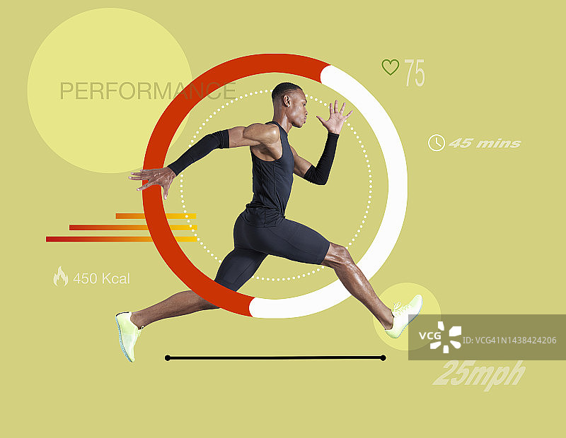 运动员跑步数据图片素材