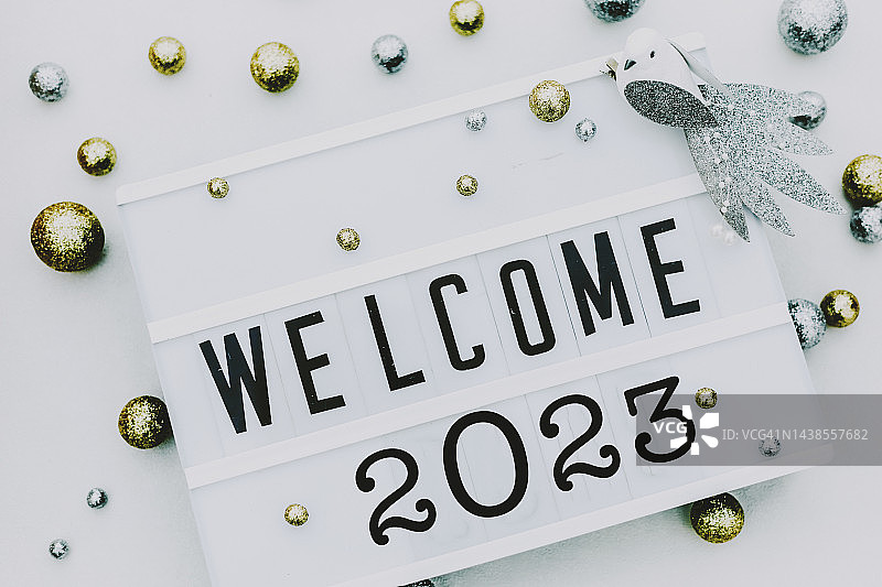 霓虹灯欢迎2023图片素材