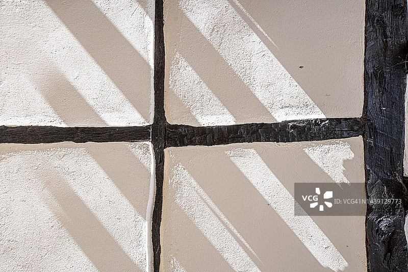 带有木板的石膏外墙部分图片素材