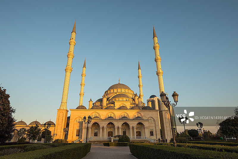 车臣的艾哈迈德·卡德罗夫清真寺图片素材