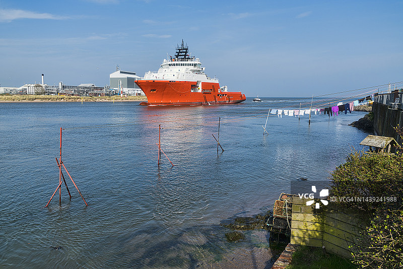 南埃斯克河上的船只，蒙特罗斯，苏格兰，英国图片素材