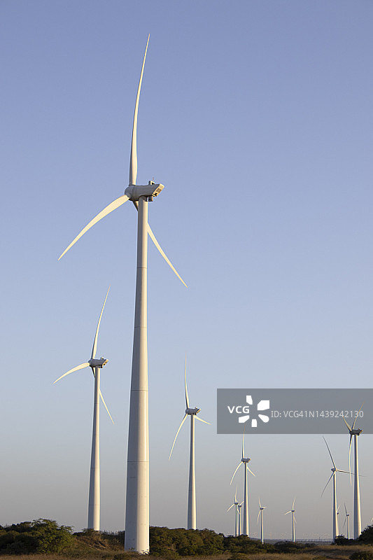 巴西北里奥格兰德州的风力涡轮机发电场图片素材