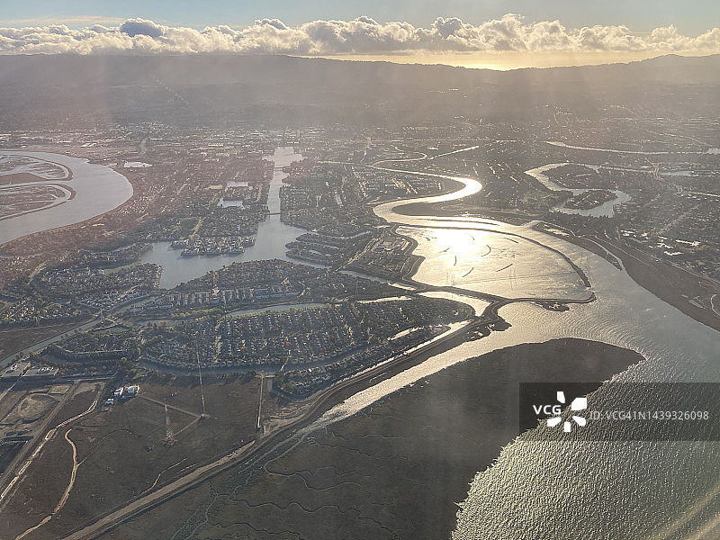 航拍美国加利福尼亚州福斯特城图片素材