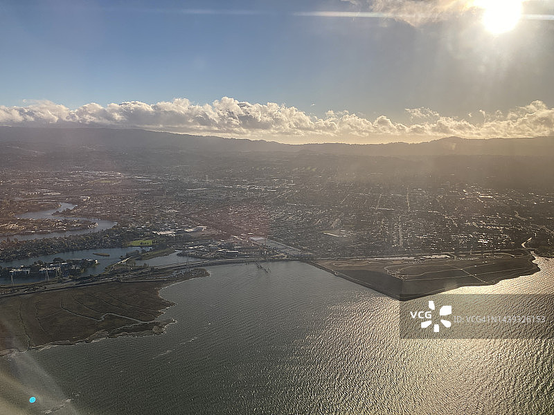 航拍美国加利福尼亚州福斯特城图片素材