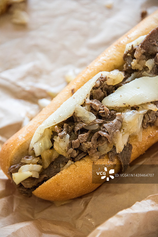 费城牛肉芝士三明治图片素材