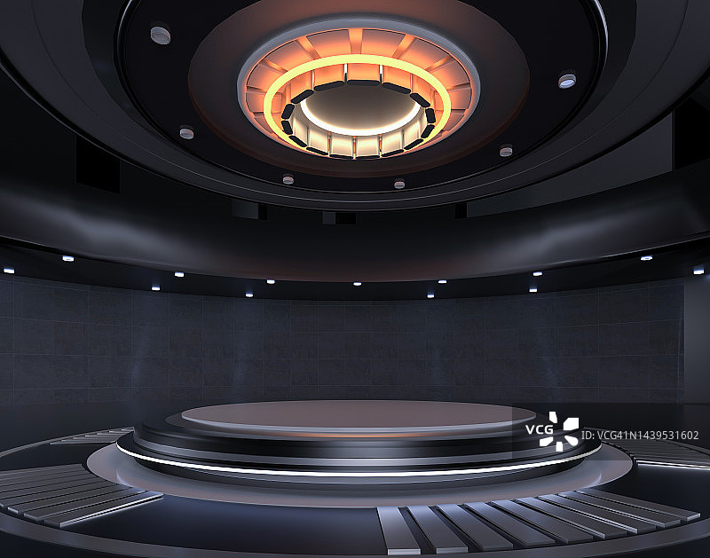 圆形金属科技展览平台图片素材