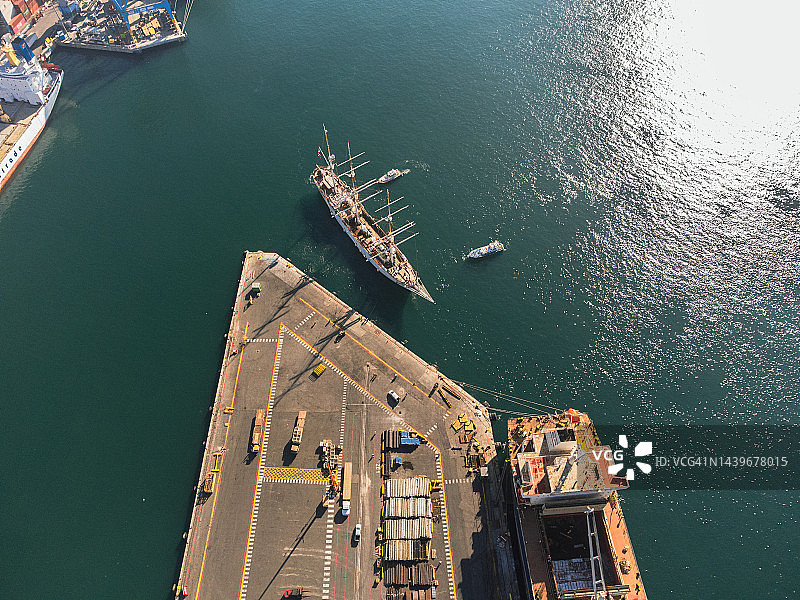 智利港口的船只图片素材