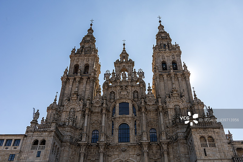 圣地亚哥-德孔波斯特拉大教堂立面图片素材