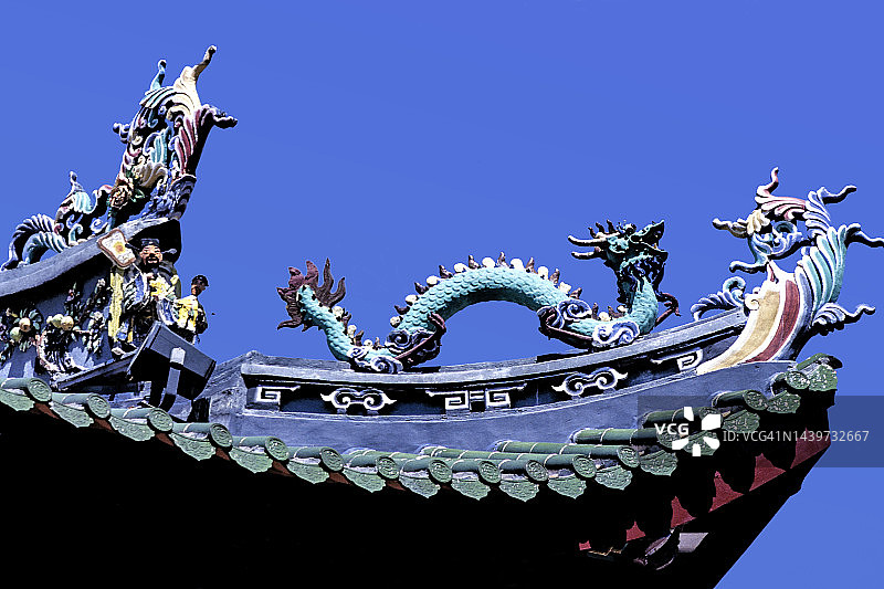 新加坡天福宫屋顶龙图片素材