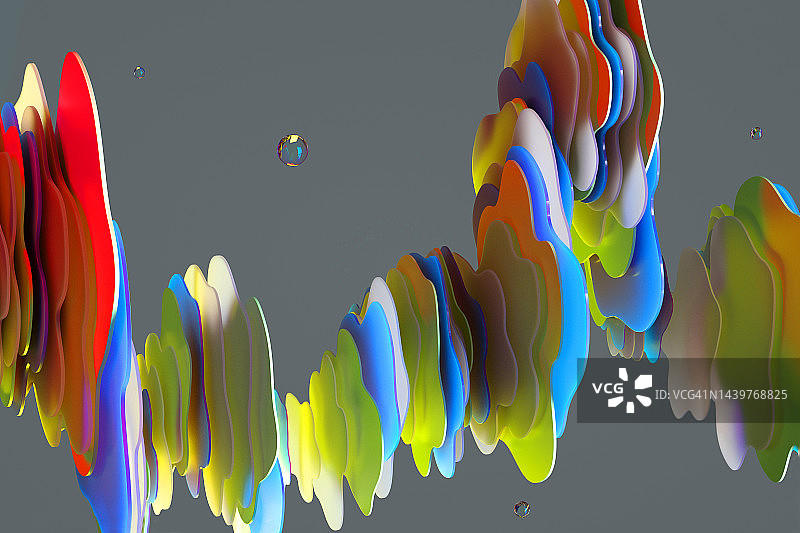 抽象的彩色扭曲椭圆形图片素材