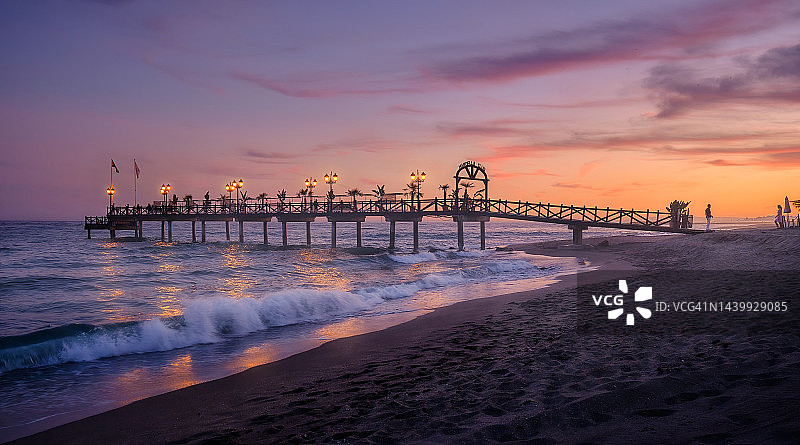 日落码头图片素材