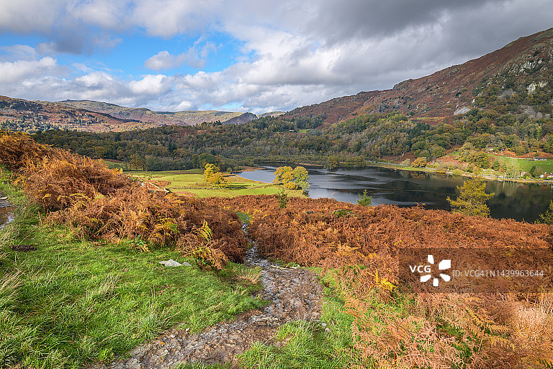 莱德尔湖水与风景图片素材