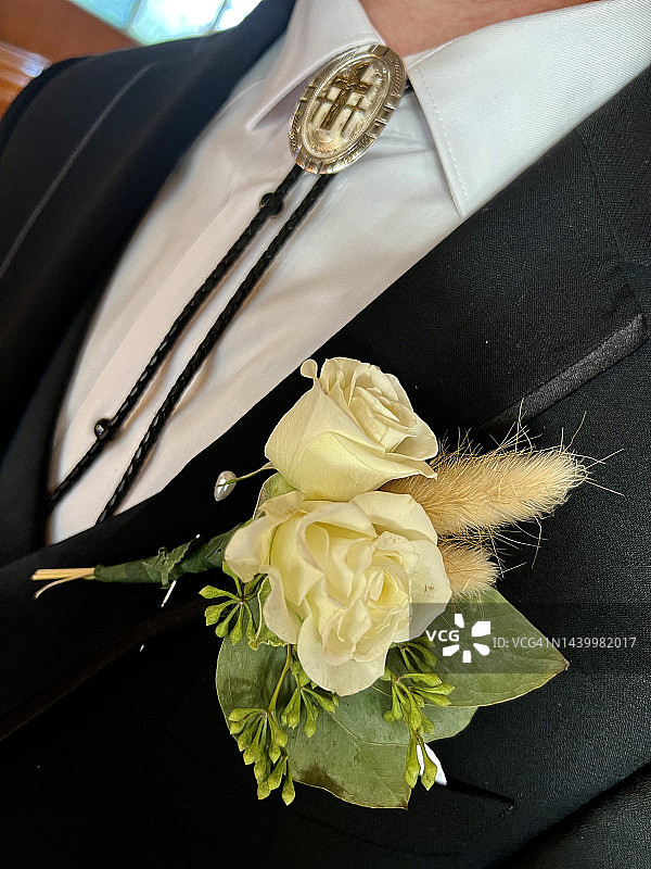 男人的婚礼波洛领带特写图片素材