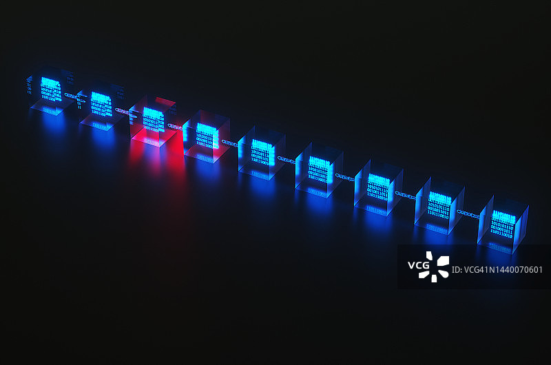 比特币区块链区块与安全系统概念图片素材