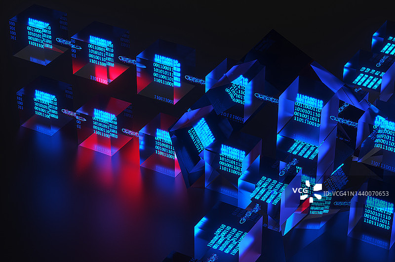 比特币区块链和安全系统的概念背景图片素材