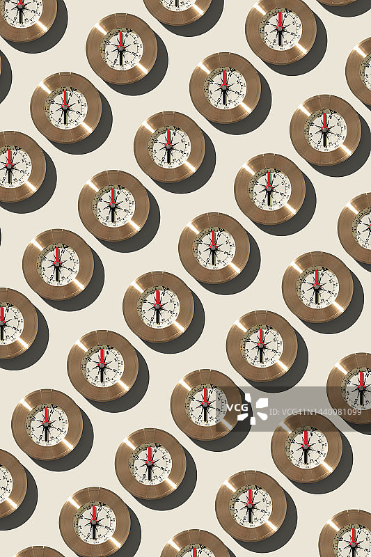 复古风格黄铜导航罗盘重复图案图片素材