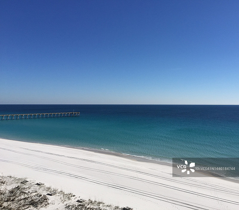 彭萨科拉海滩海湾码头，美国佛罗里达州圣罗莎县彭萨科拉图片素材