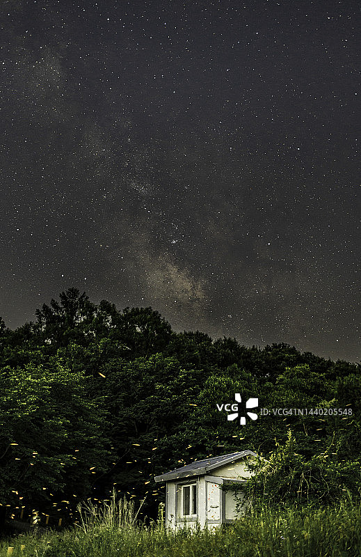 萤火虫，牙山萤火虫，忠清南道牙山，贡坪水库萤火虫，松岳水库萤火虫，牙山银河图片素材