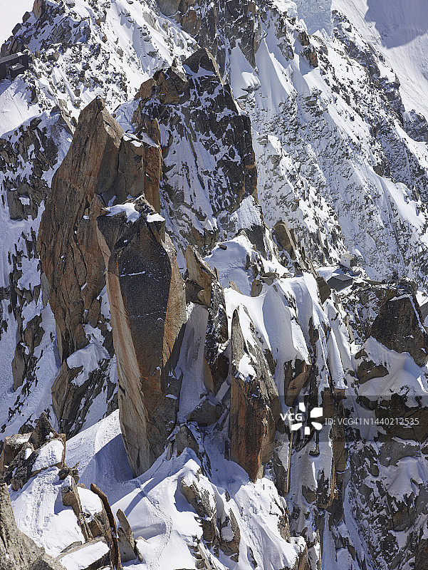 勃朗峰附近南针峰视角图片素材