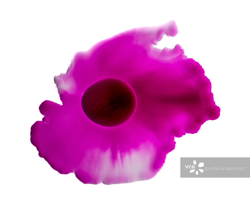 粉色油漆的污渍和滴落在白色画布上图片素材