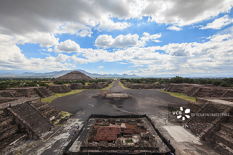 墨西哥太阳和月亮金字塔遗址图片素材