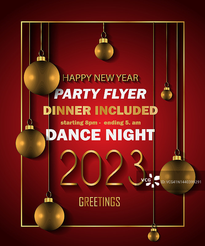 2023新年快乐背景为您的节日邀请、节日海报、贺卡。图片素材