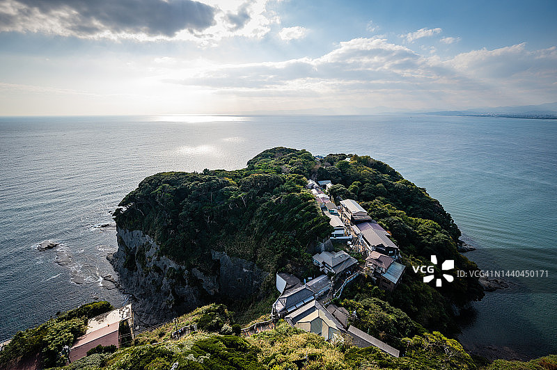 江之岛与太平洋图片素材