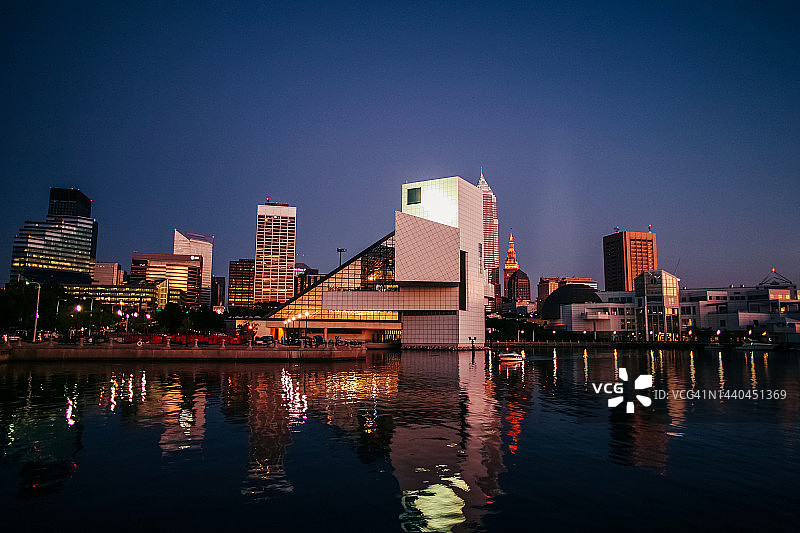 克利夫兰夜景天际线图片素材