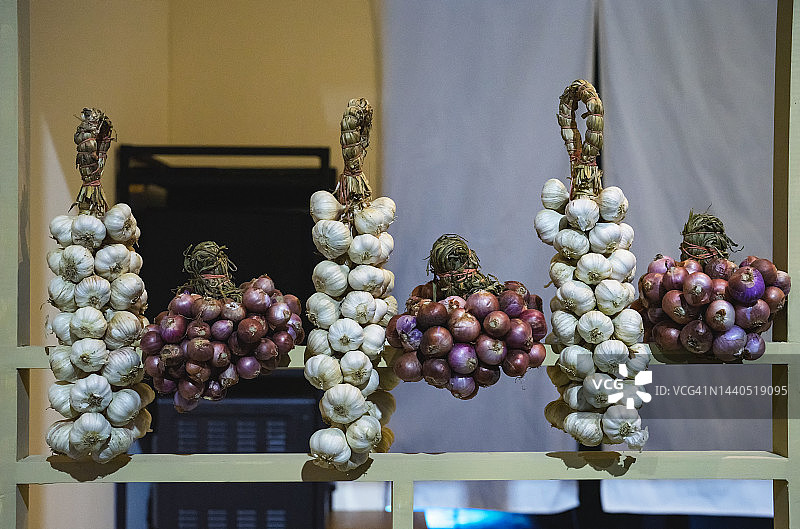 洋葱、大蒜和青葱静物图片素材