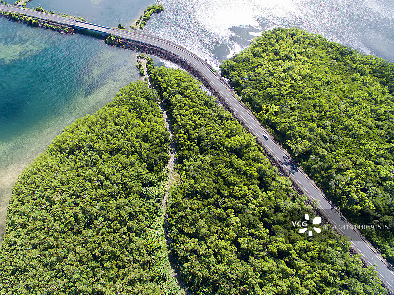 帕劳群岛及其海洋森林鸟瞰图片素材