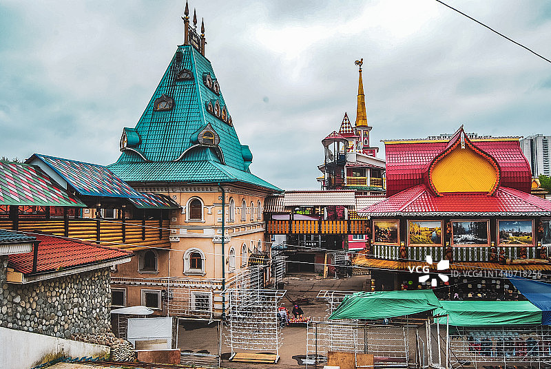 俄罗斯莫斯科伊兹麦洛沃市场建筑群景色图片素材