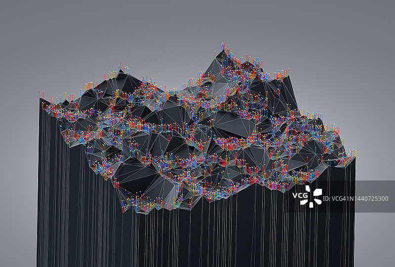 抽象地形上的彩色图钉图片素材