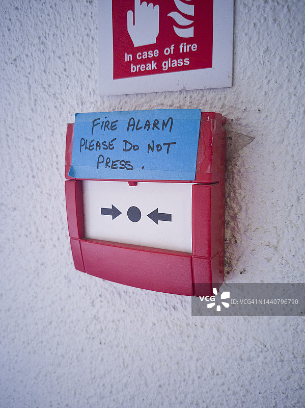 火警警报，请勿按压！图片素材