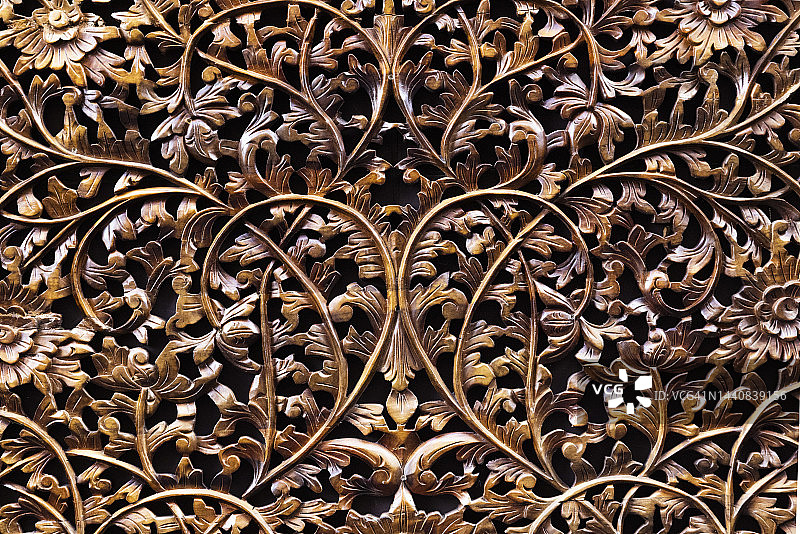 亚洲木雕浮雕背景图片素材