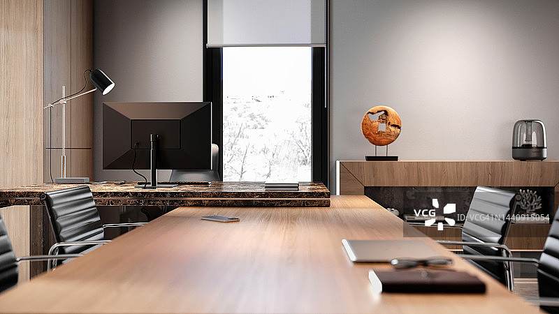 豪华CEO办公室里的大桌子图片素材