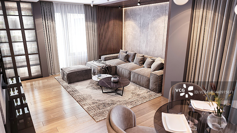 现代公寓客厅内景图片素材