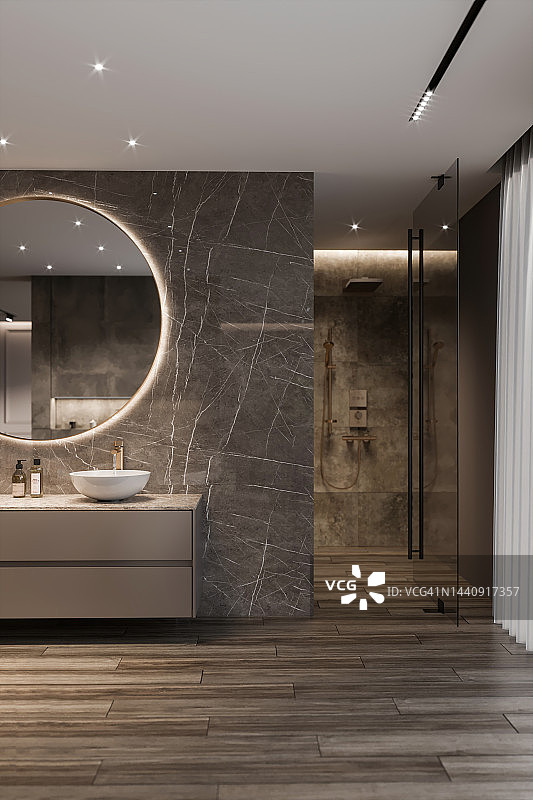 现代简约浴室酒店客房内景图片素材