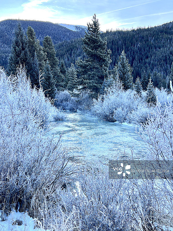 科罗拉多州的冰冻景观图片素材