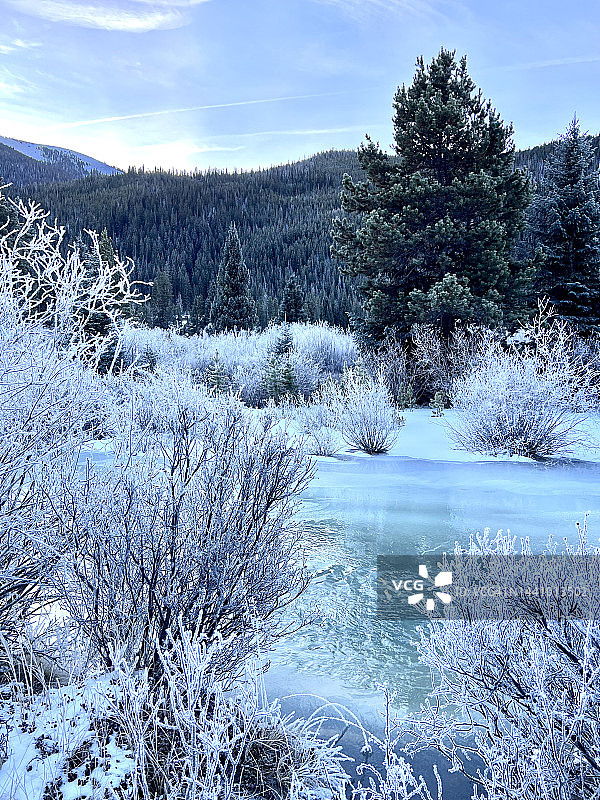 科罗拉多州的冰冻景观图片素材