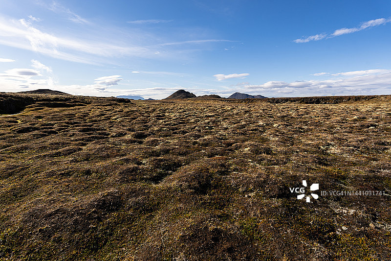 Leirhnjukur火山区的熔岩地图片素材