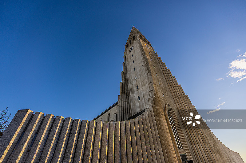 仰视哈尔格林姆斯教堂图片素材
