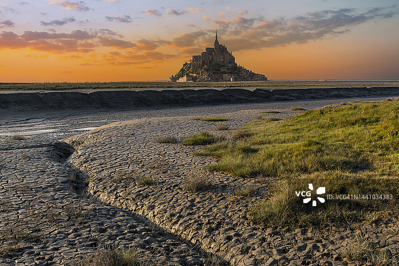 圣米歇尔山，前本笃会男修道院图片素材