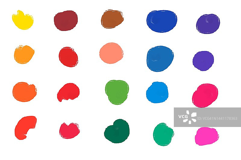 白色背景上的多色笔触图片素材