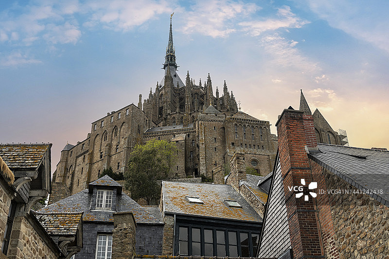 圣米歇尔山，前本笃会男修道院图片素材